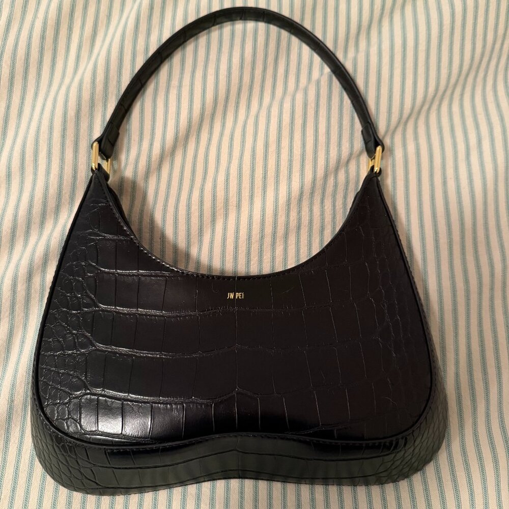 JW Pei Ruby Shoulder Bag - Black Croc
